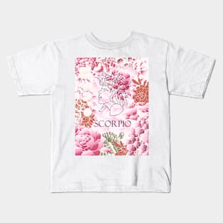 Scorpio Zodiac Vintage Pink Fantasy Design Horoscope Design Kids T-Shirt